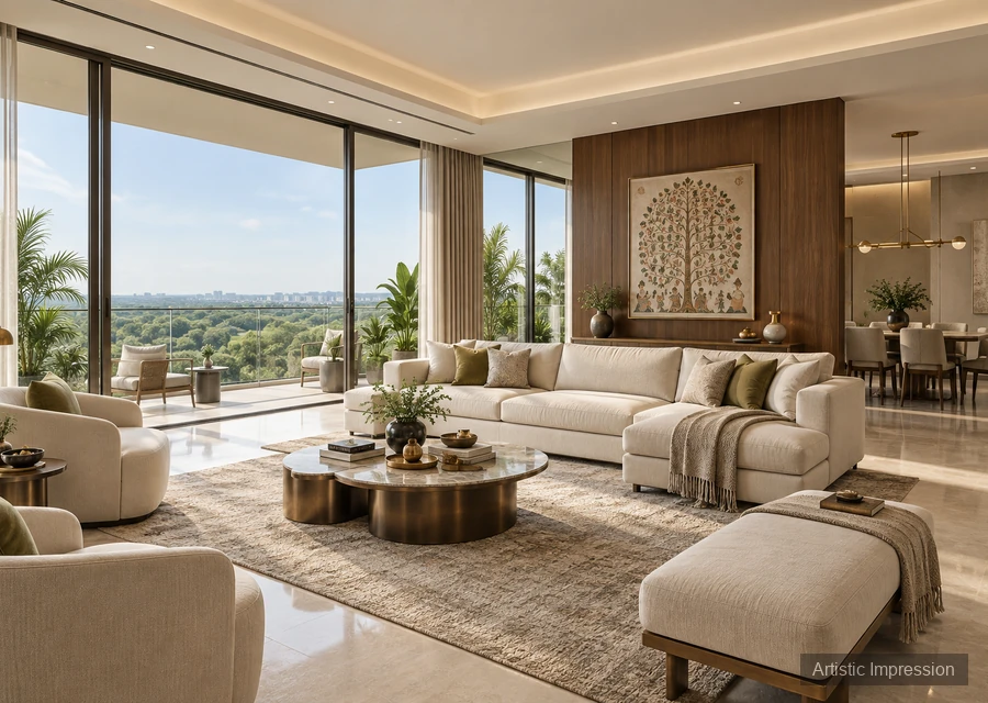 Living terrace — representative image, Brigade WTC 3 BHK residence